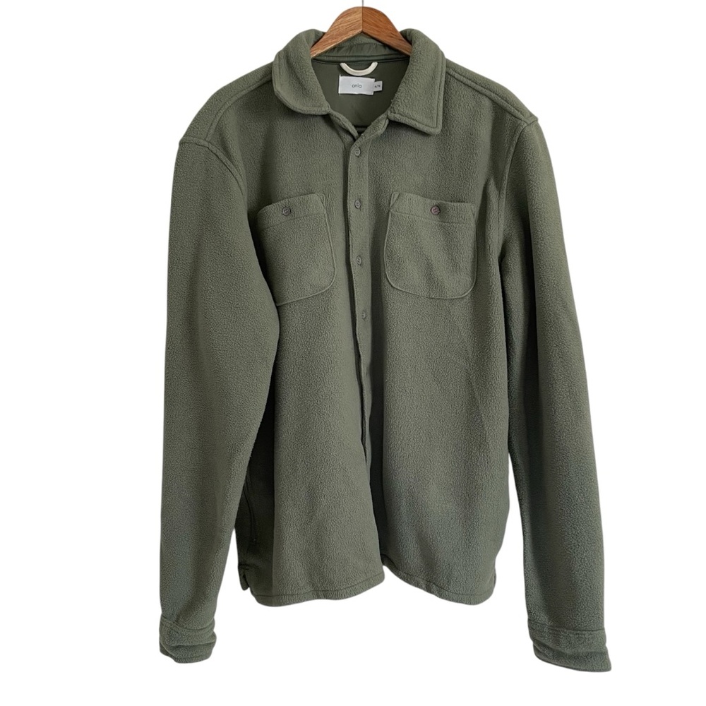 Onia Olive Green Men's fleece buttoned down jacket men’s XL